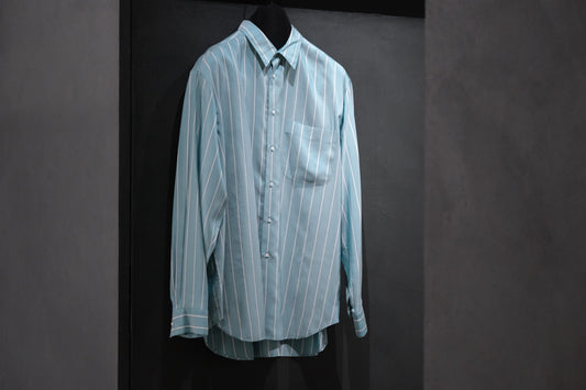 HEUGN/SHIRT138/ALF SILK Green stripe
