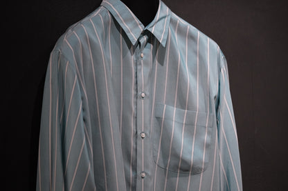 HEUGN/SHIRT138/ALF SILK Green stripe