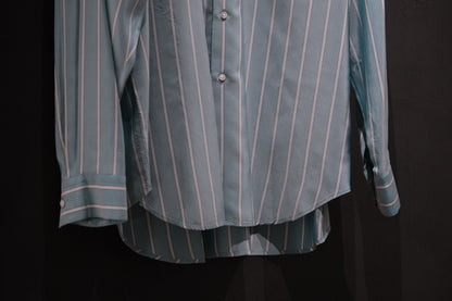 HEUGN/SHIRT138/ALF SILK Green stripe