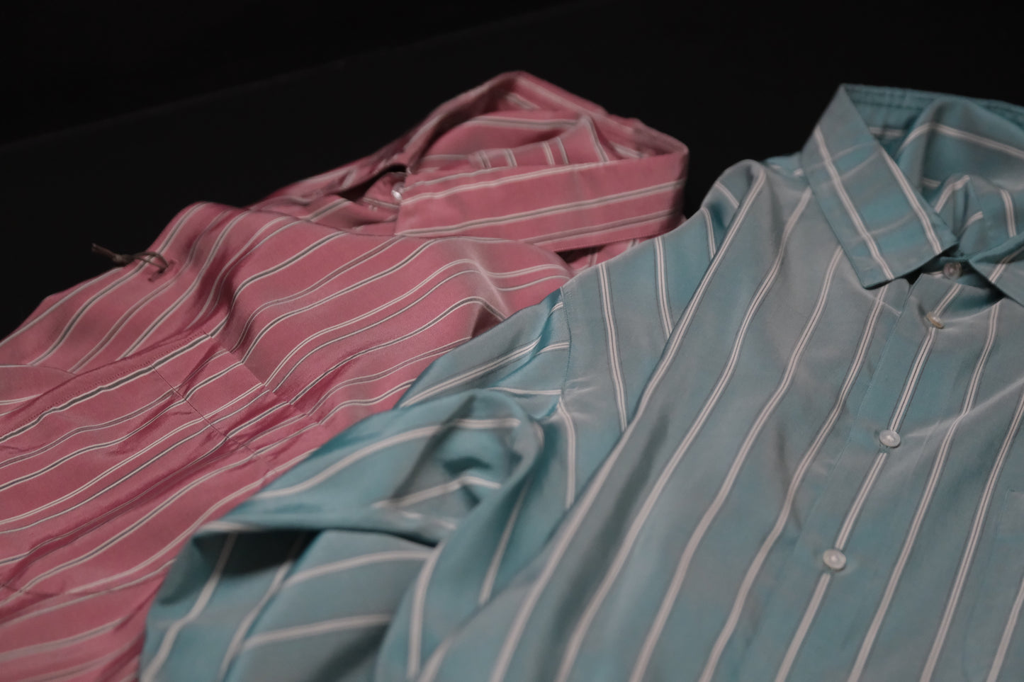 HEUGN/SHIRT138/ALF SILK Green stripe