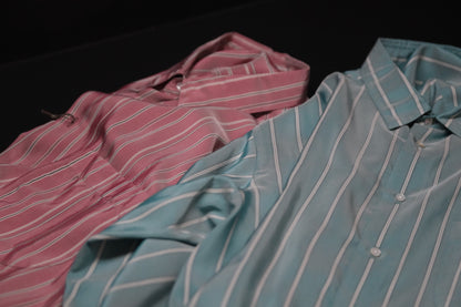 HEUGN/SHIRT138/ALF SILK Green stripe