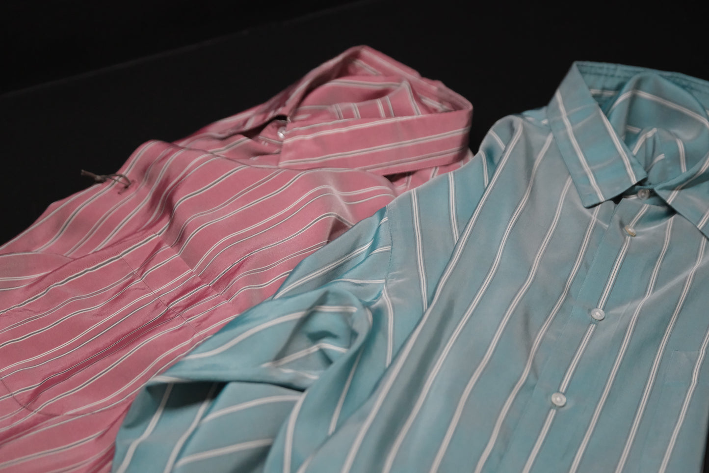 HEUGN/SHIRT137/ALF SILK Wine stripe