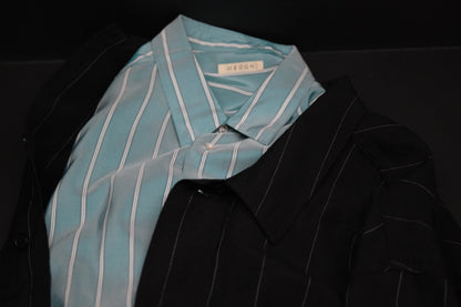 HEUGN/SHIRT138/ALF SILK Green stripe