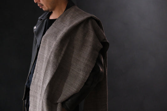 IKTT/COTTON SILK TWEED STOLE(BLACK)