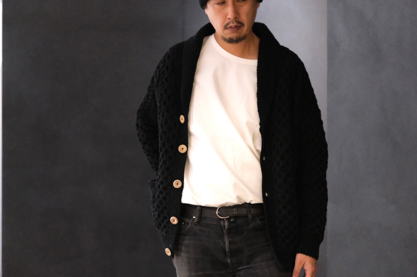 ALLEVOL /SHAWL COLLAR CARDIGAN 6A