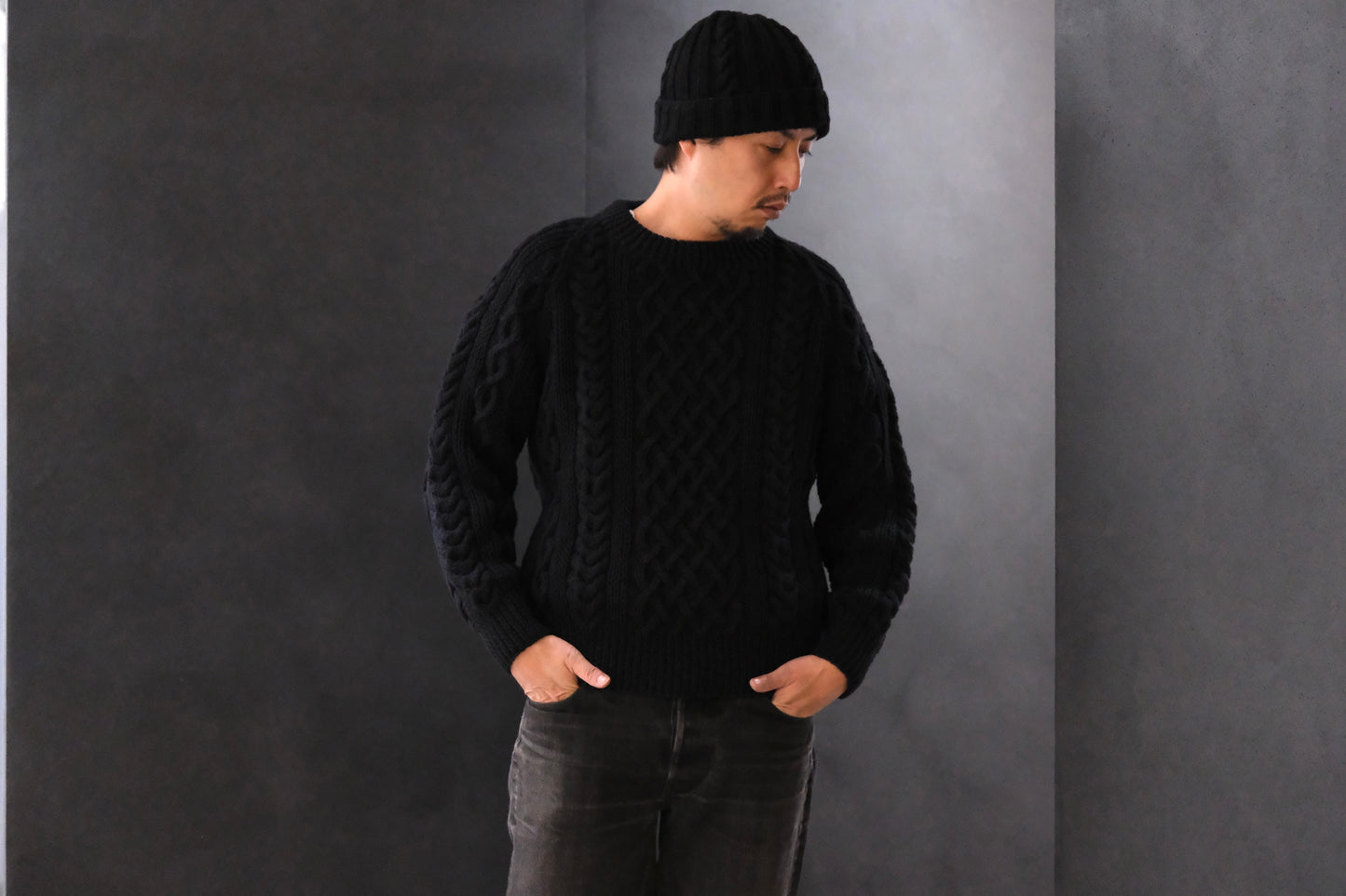 ALLEVOL /CABLE KNIT COTTON BEANIE 22F