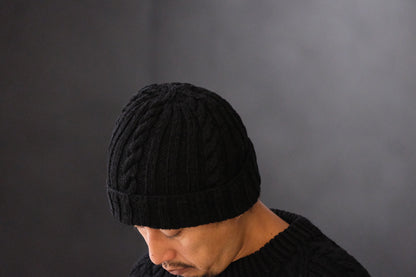 ALLEVOL /CABLE KNIT COTTON BEANIE 22F