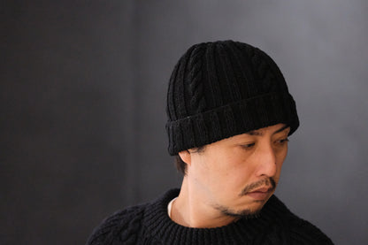 ALLEVOL /CABLE KNIT COTTON BEANIE 22F