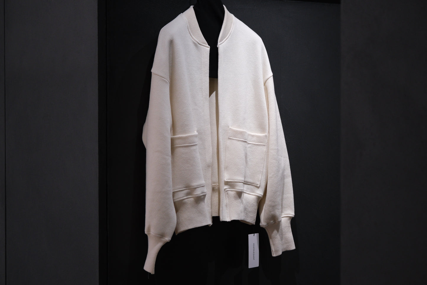 POSTELEGANT/ Hemp Cotton Knit Blouson / Off White