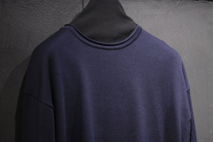 POSTELEGANT/ Cotton Silk Knit Pull-Over / Navy