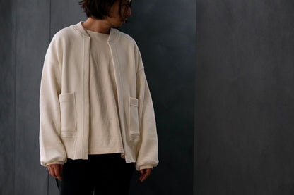 POSTELEGANT/ Hemp Cotton Knit Blouson / Off White