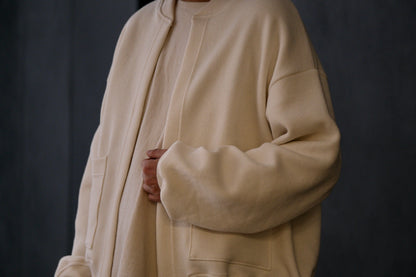 POSTELEGANT/ Hemp Cotton Knit Blouson / Off White