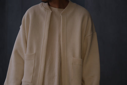 POSTELEGANT/ Hemp Cotton Knit Blouson / Off White