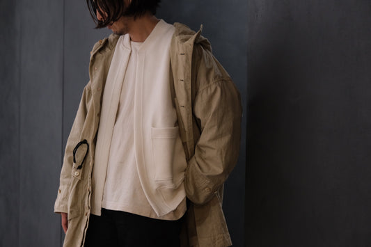 POSTELEGANT/ Hemp Cotton Knit Blouson / Off White