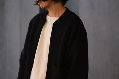 POSTELEGANT/ Hemp Cotton Knit Blouson / Black