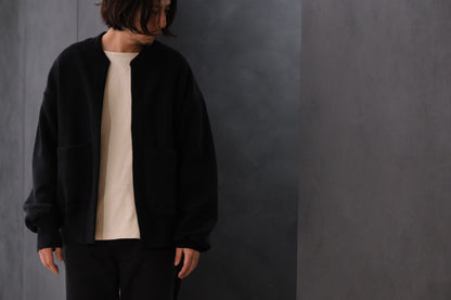 POSTELEGANT/ Hemp Cotton Knit Blouson / Black