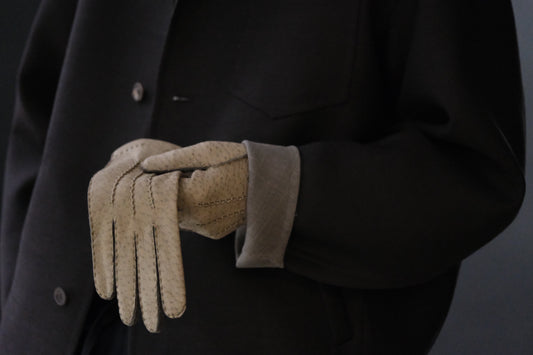 Thomas Riemer / Unlined peccary gloves / Taupe