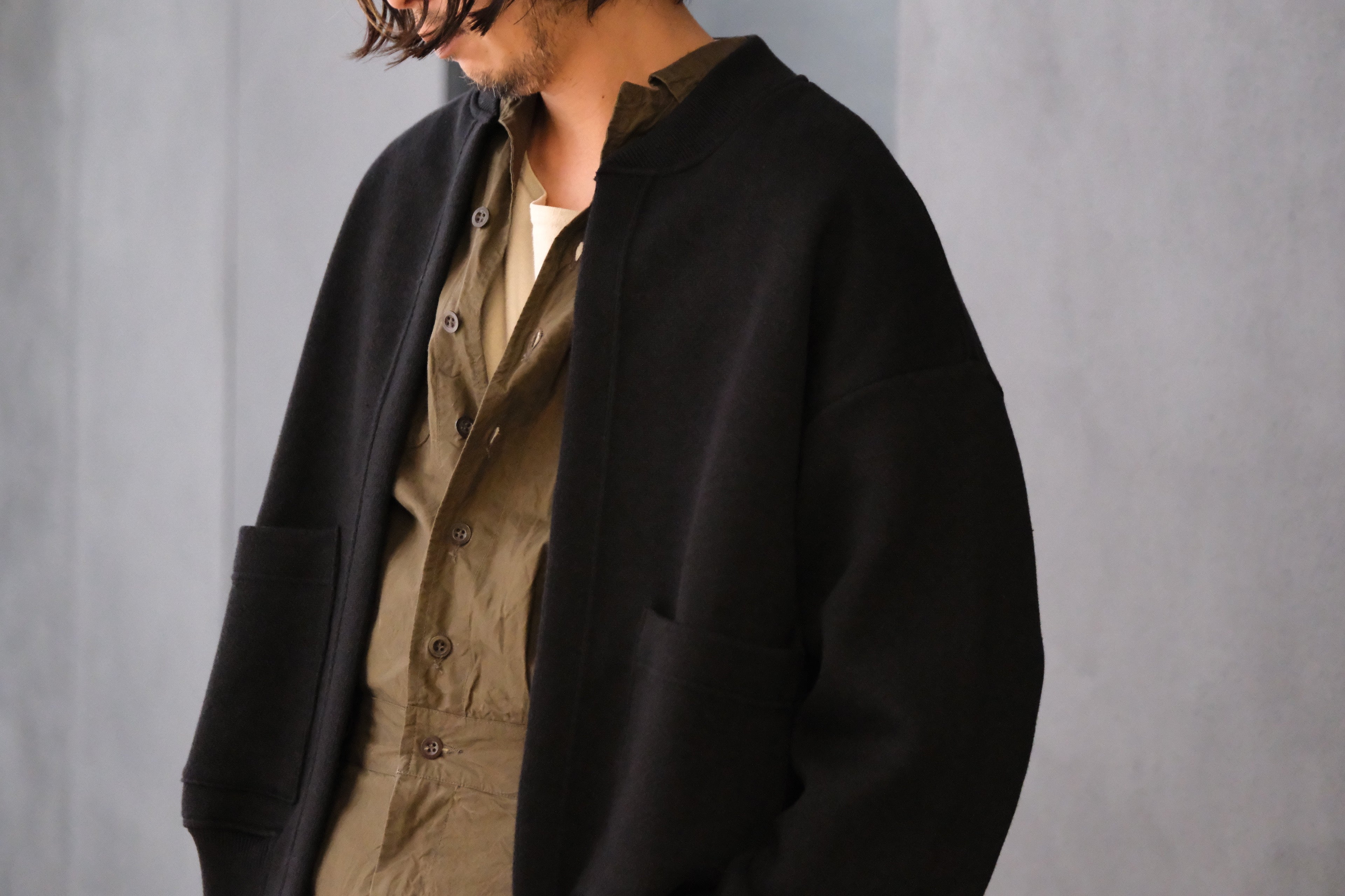 POSTELEGANT/ Hemp Cotton Knit Blouson / Black – Lister