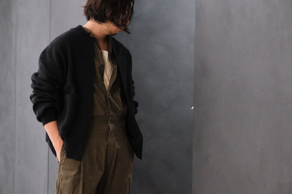 POSTELEGANT/ Hemp Cotton Knit Blouson / Black