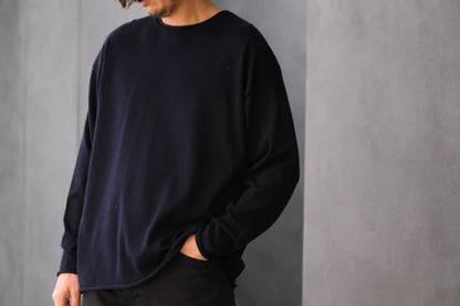 POSTELEGANT/ Cotton Silk Knit Pull-Over / Navy
