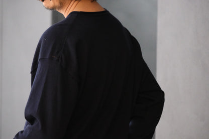 POSTELEGANT/ Cotton Silk Knit Pull-Over / Navy