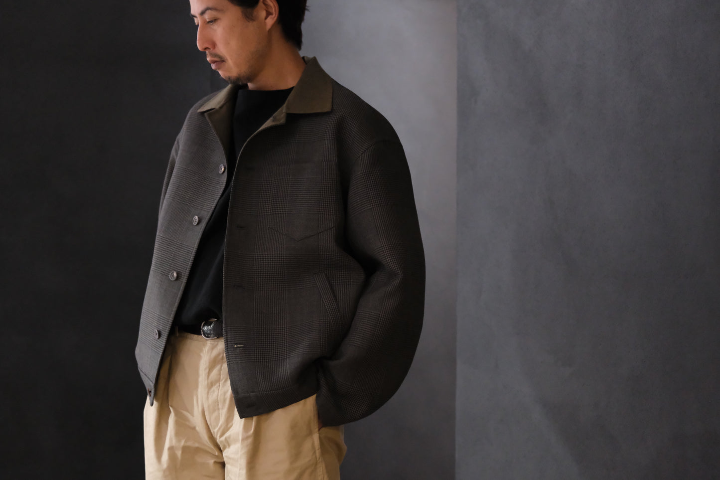 advent（Lister Limited) Rever Sewing Blouson / Gray check