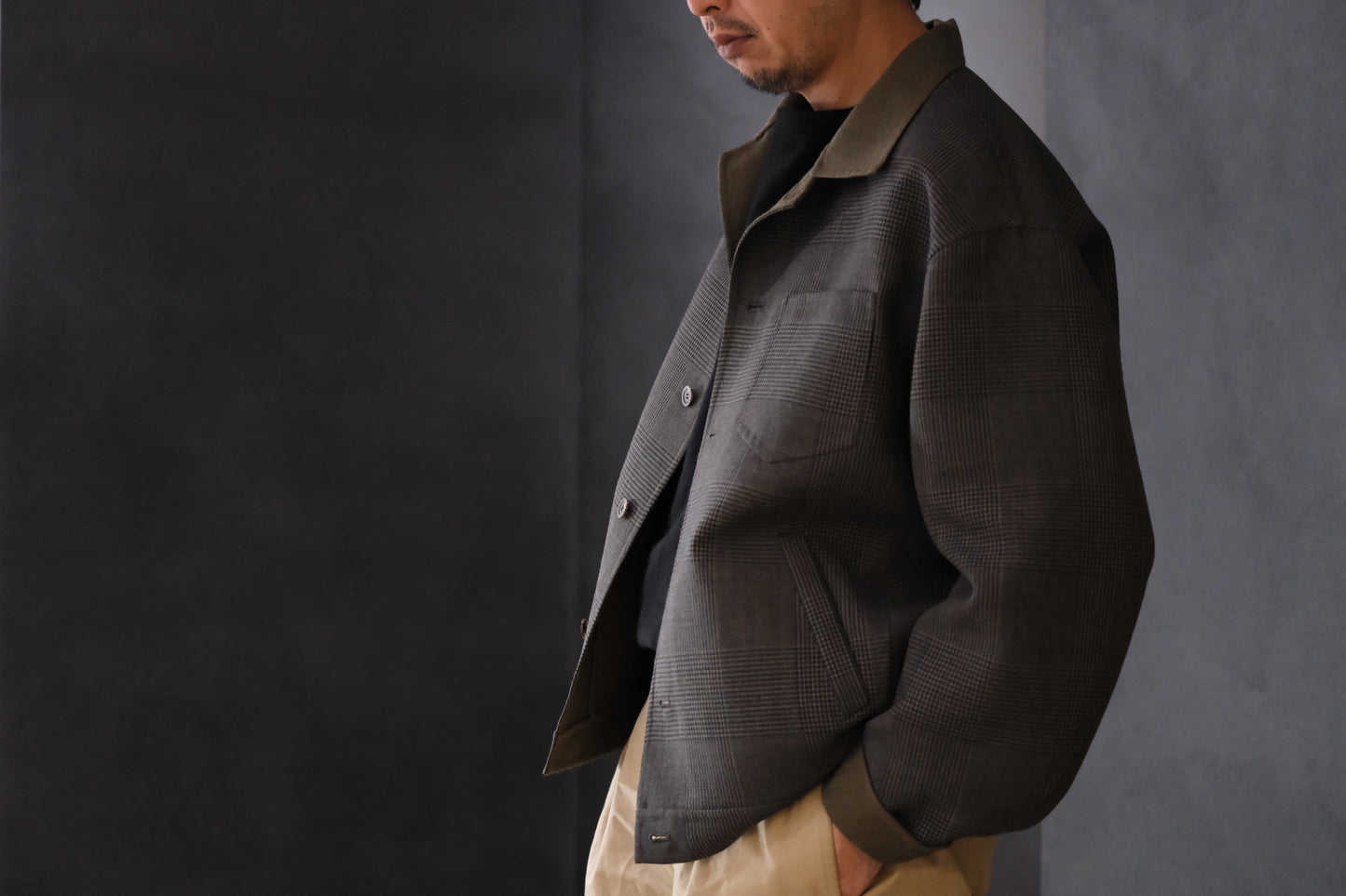 advent（Lister Limited) Rever Sewing Blouson / Gray check