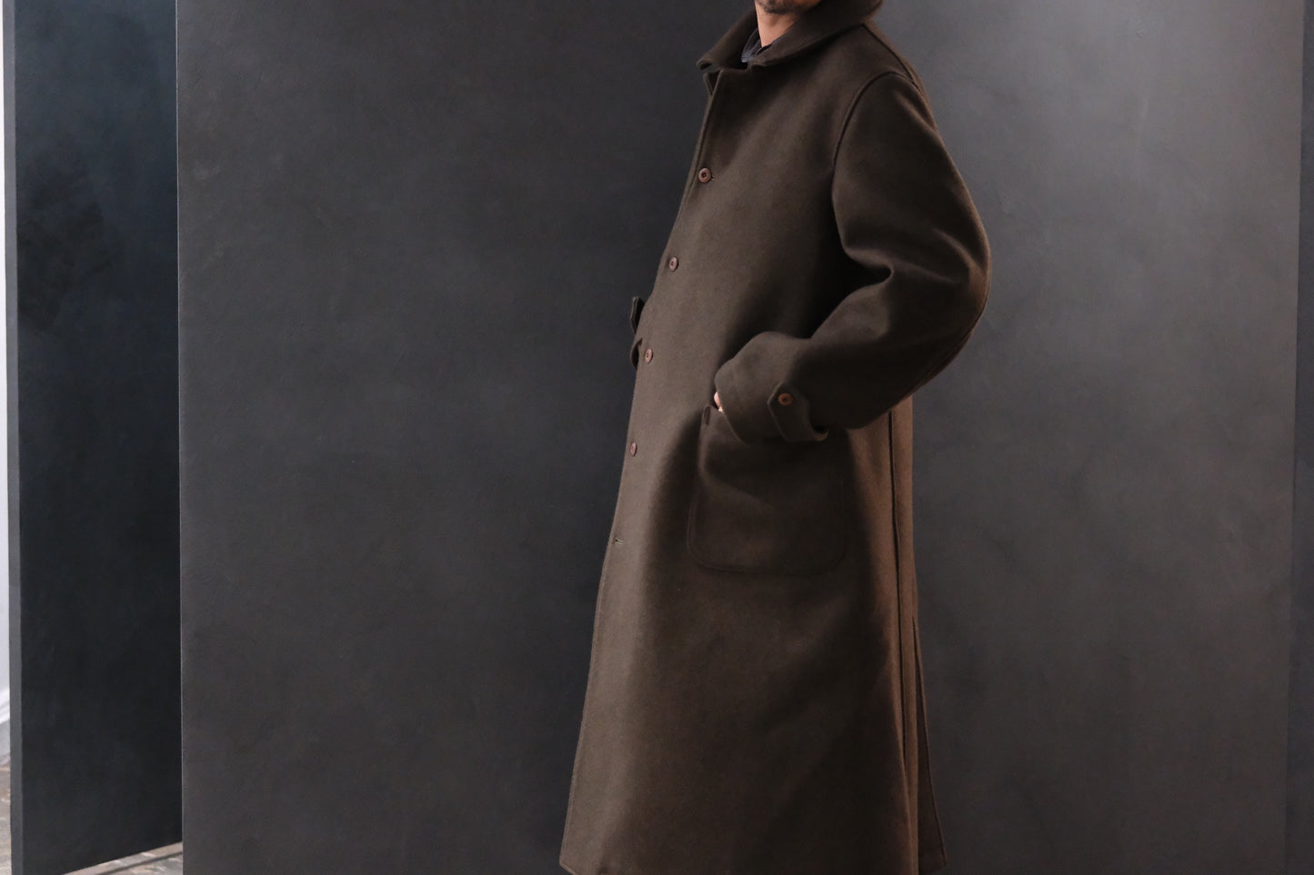 The 2 Monkeys / Long-A Wool Over Coat (TM03434) LODEN