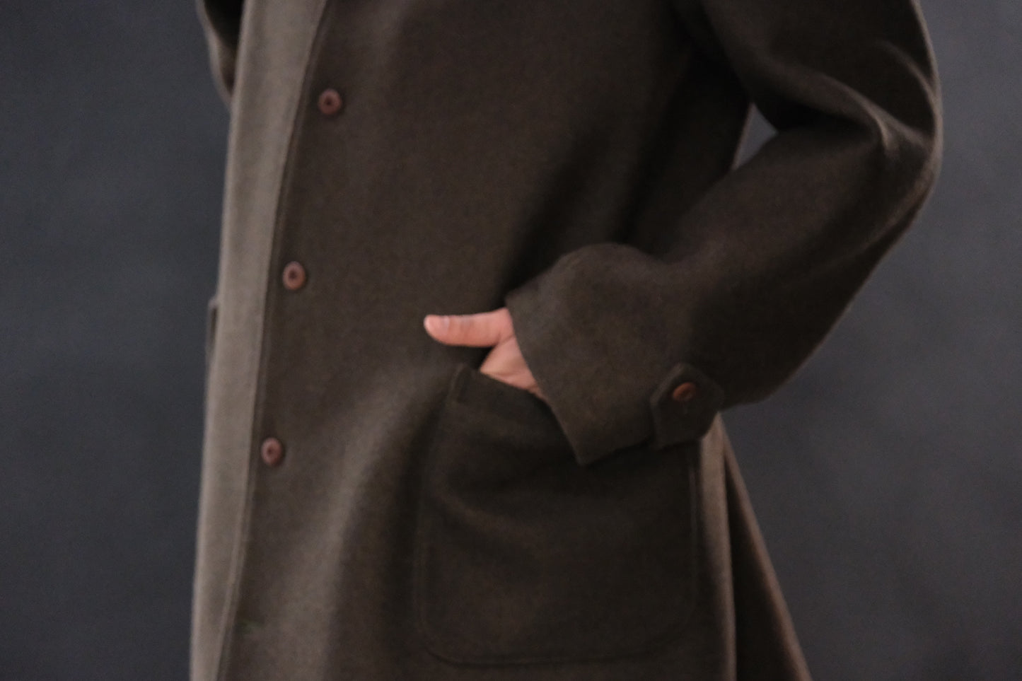 The 2 Monkeys / Long-A Wool Over Coat (TM03434) LODEN