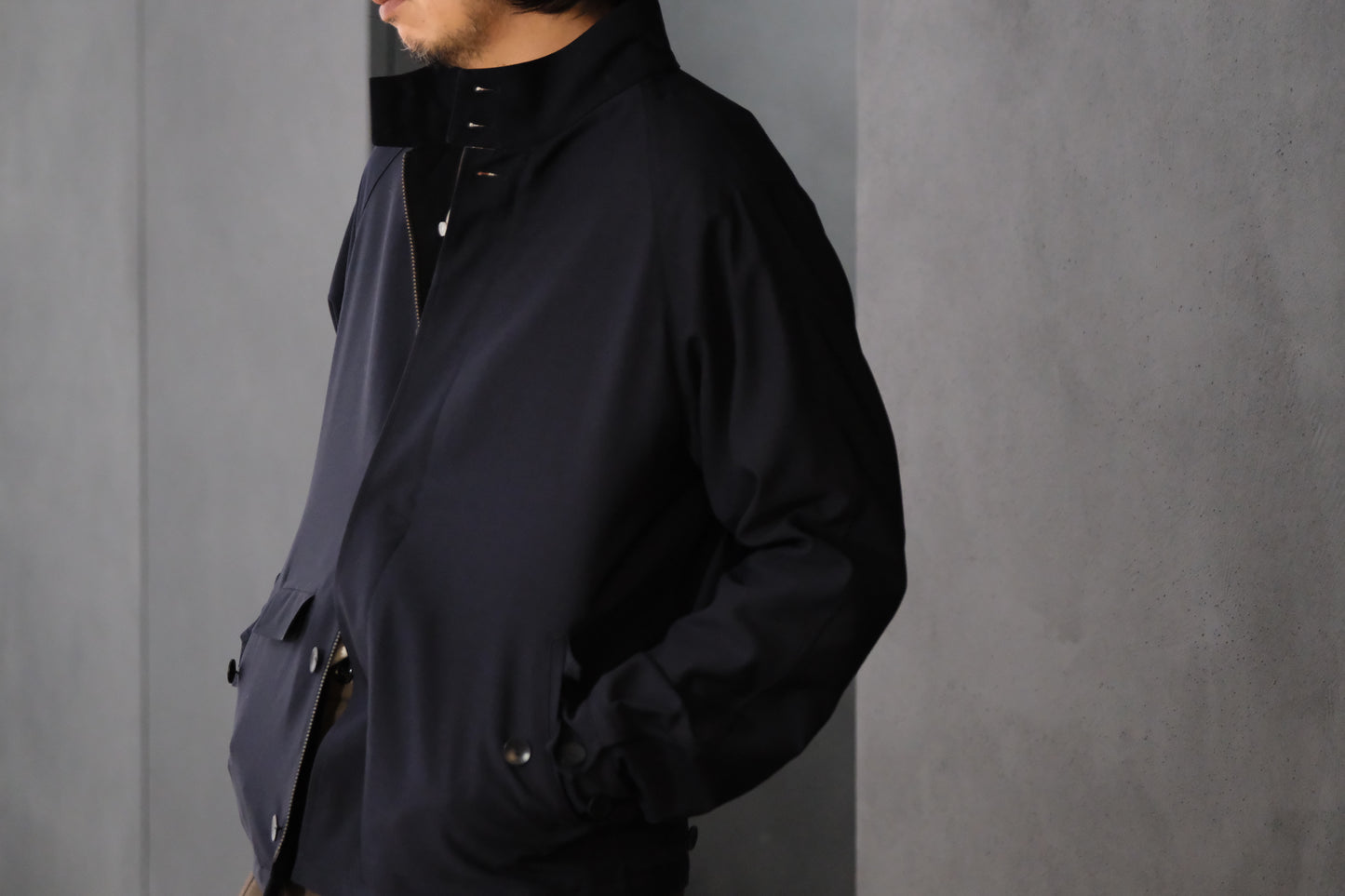 COHERENCE/GIANNI/Antique Wool Gabardine/D.NAVY