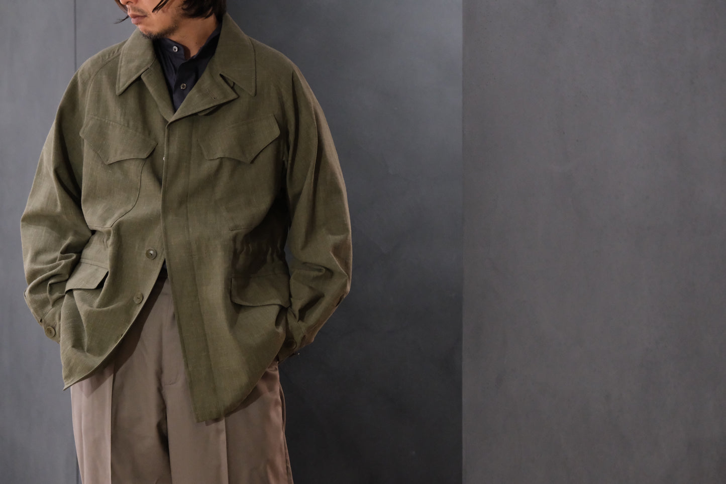 COHERENCE/ROBERT-P/Wool.Linen.Mohair Ripple/GREEN