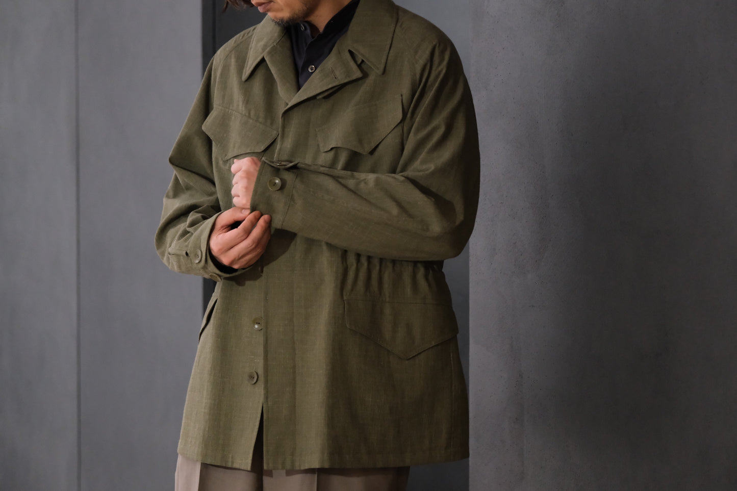COHERENCE/ROBERT-P/Wool.Linen.Mohair Ripple/GREEN