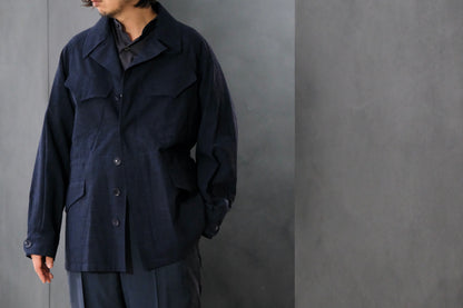 COHERENCE/ROBERT-P/Wool.Linen.Mohair Ripple/BLUE