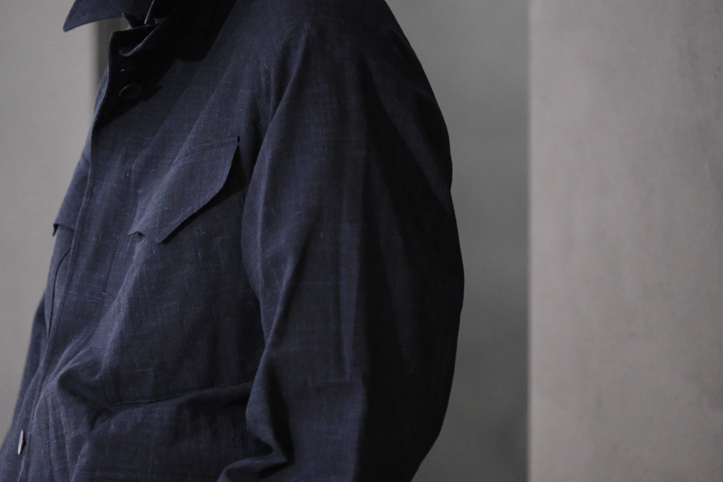 COHERENCE/ROBERT-P/Wool.Linen.Mohair Ripple/BLUE