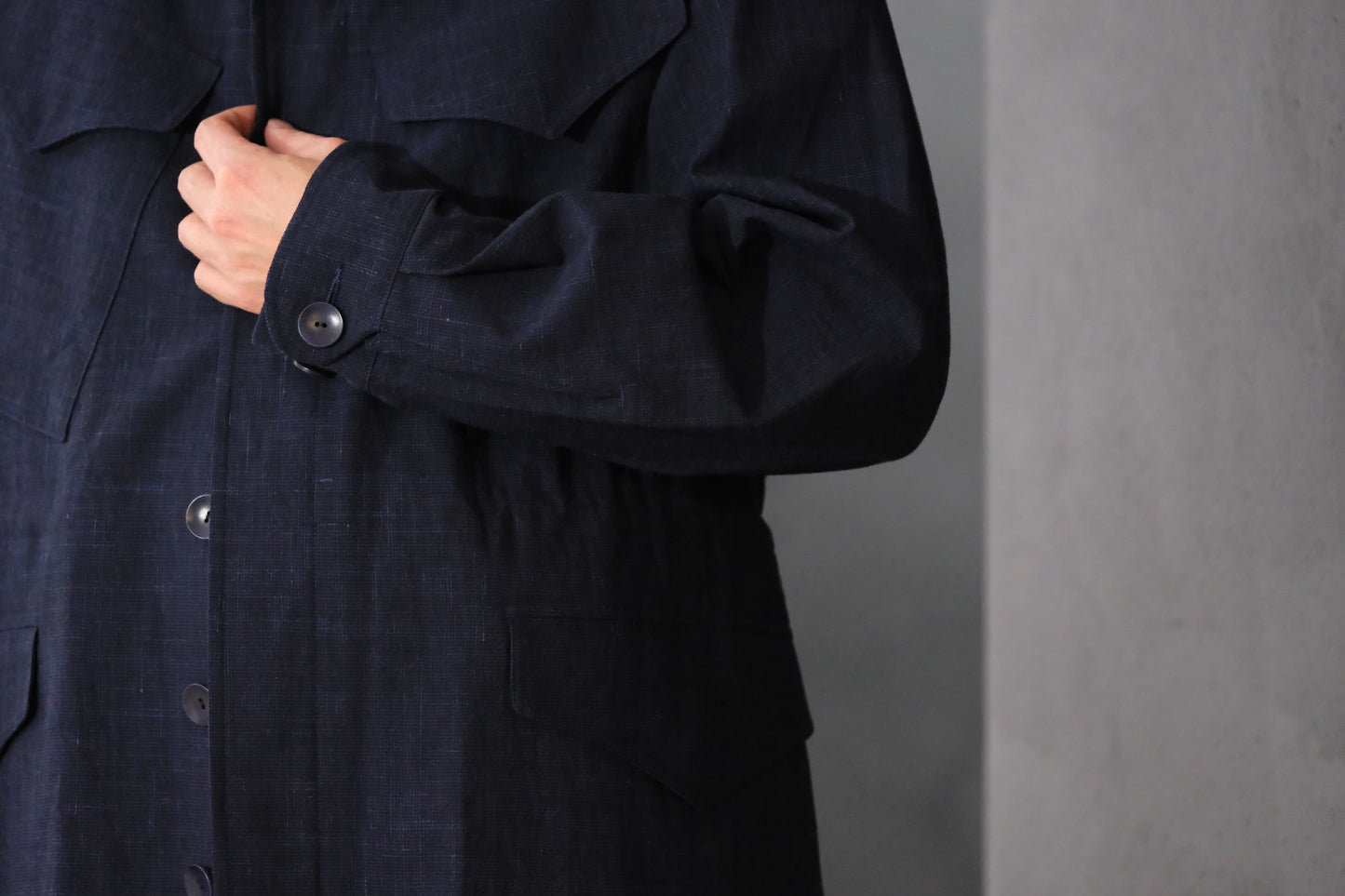 COHERENCE/ROBERT-P/Wool.Linen.Mohair Ripple/BLUE