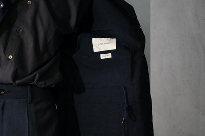 COHERENCE/ROBERT-P/Wool.Linen.Mohair Ripple/BLUE