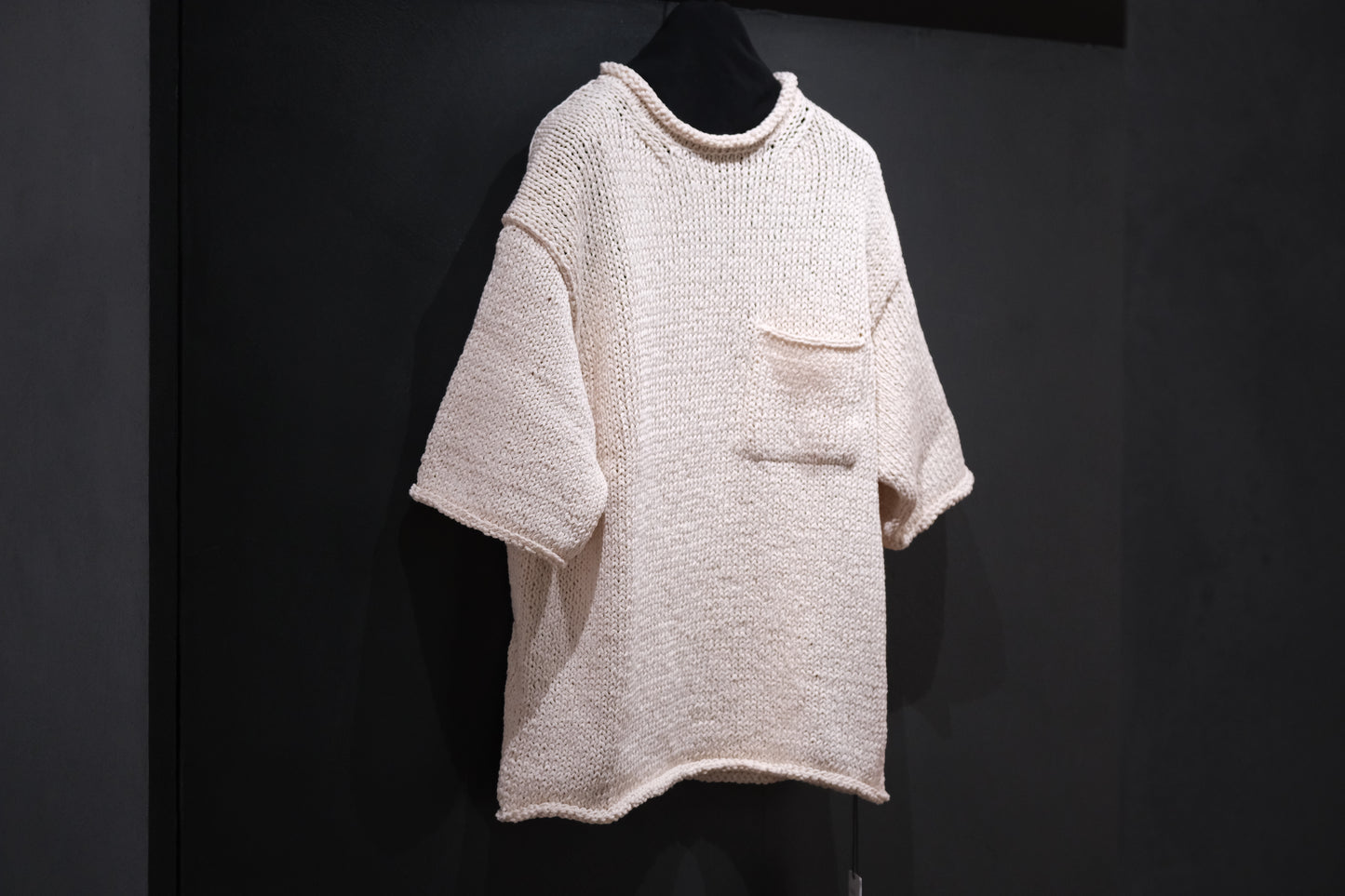 POSTELEGANT / Washi Paper Cotton Hand Knit Pull-Over / Ecru