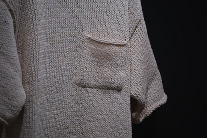 POSTELEGANT / Washi Paper Cotton Hand Knit Pull-Over / Ecru