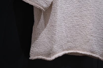 POSTELEGANT / Washi Paper Cotton Hand Knit Pull-Over / Ecru