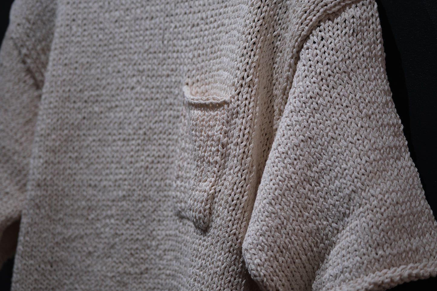 POSTELEGANT / Washi Paper Cotton Hand Knit Pull-Over / Ecru