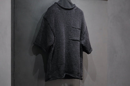 POSTELEGANT / Washi Paper Cotton Hand Knit Pull-Over / Black
