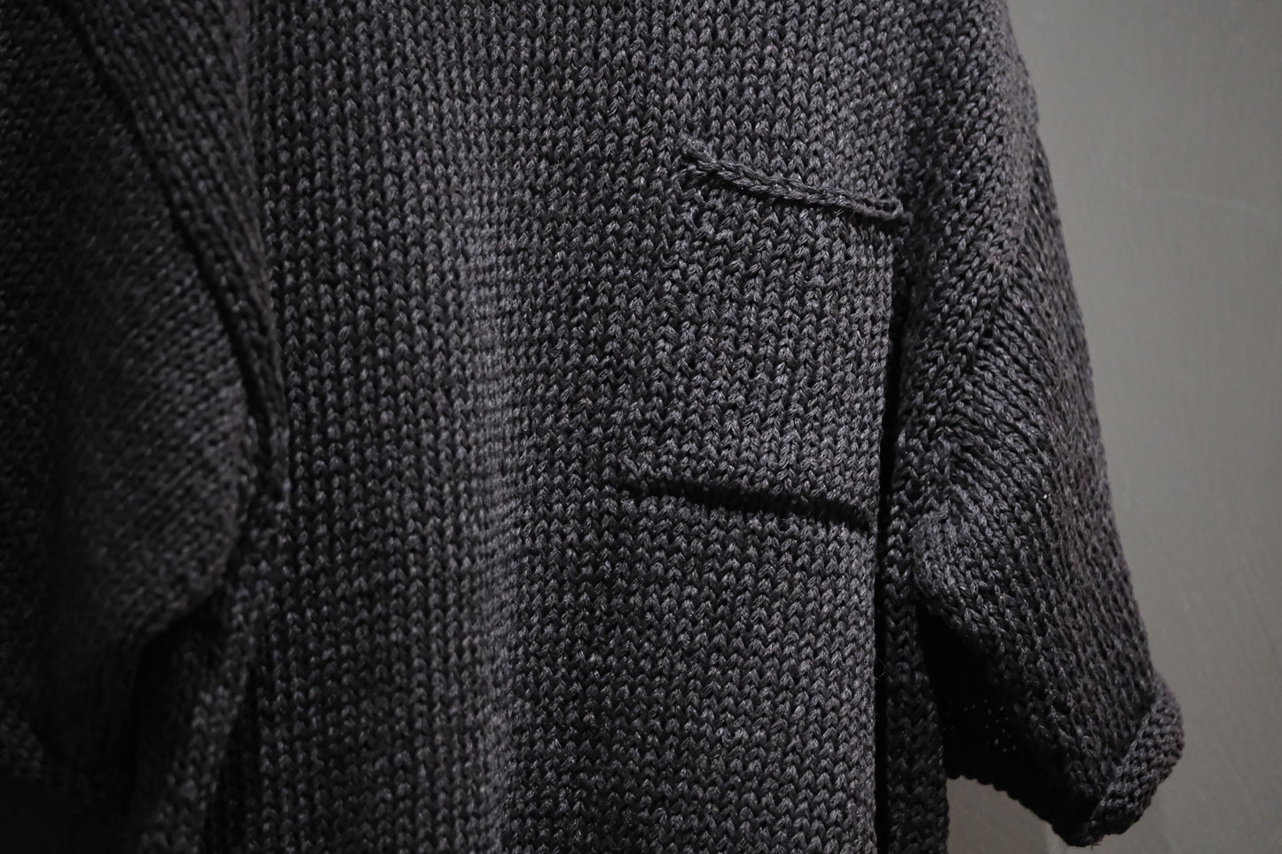 POSTELEGANT / Washi Paper Cotton Hand Knit Pull-Over / Black