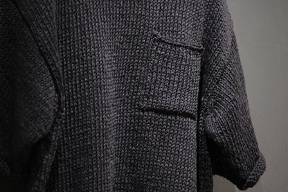 POSTELEGANT / Washi Paper Cotton Hand Knit Pull-Over / Black