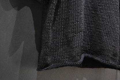 POSTELEGANT / Washi Paper Cotton Hand Knit Pull-Over / Black