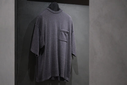 SANMONT　/  26s_SKA0103  Silk Knit Crew Neck Tee /  Chacoal