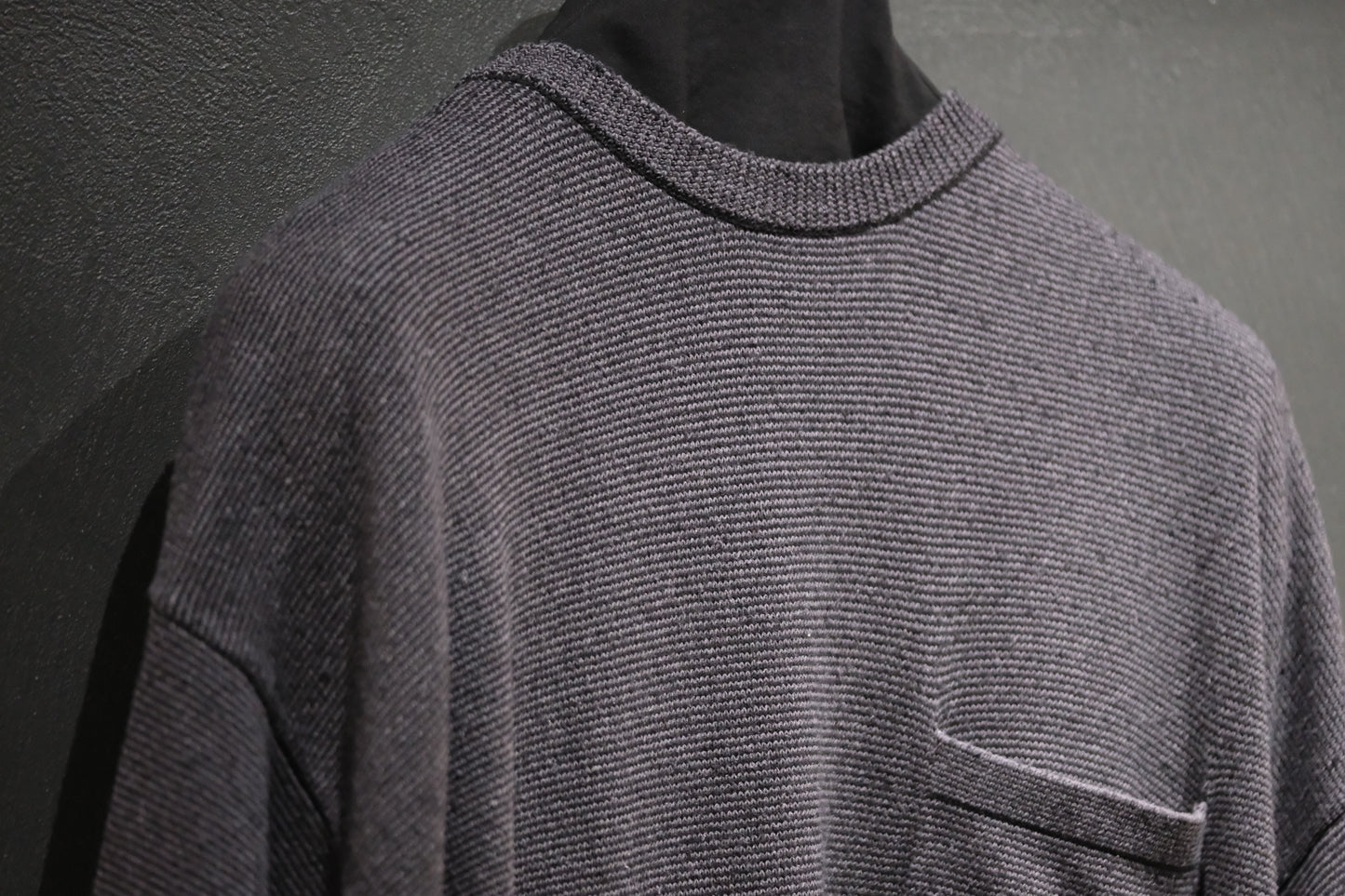 SANMONT　/  26s_SKA0103  Silk Knit Crew Neck Tee /  Chacoal