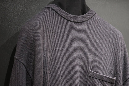 SANMONT　/  26s_SKA0103  Silk Knit Crew Neck Tee /  Chacoal