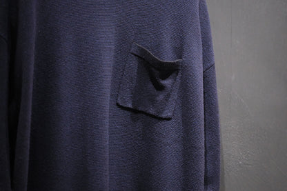 SANMONT　/  26s_SKA0103  Silk Knit Crew Neck Tee /  Navy