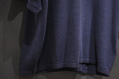 SANMONT　/  26s_SKA0103  Silk Knit Crew Neck Tee /  Navy