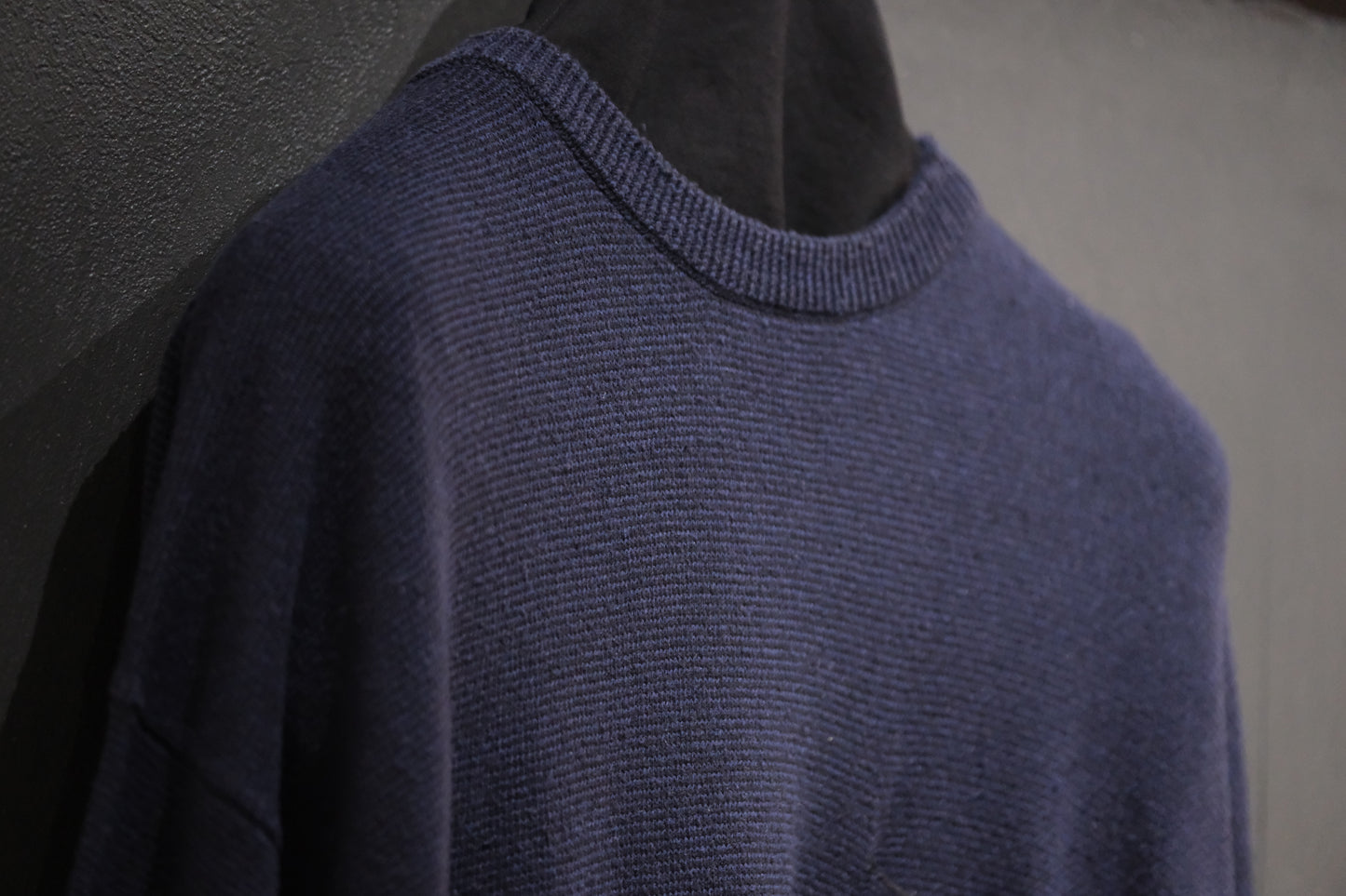 SANMONT　/  26s_SKA0103  Silk Knit Crew Neck Tee /  Navy